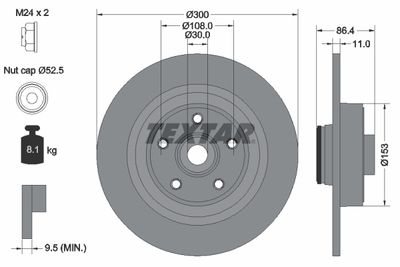 92159803 TEXTAR Тормозной диск