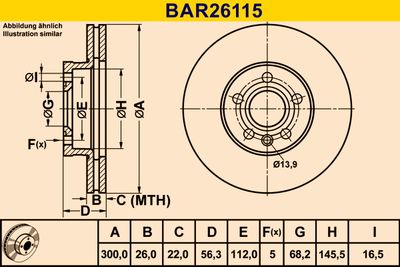 BAR26115 BARUM Тормозной диск