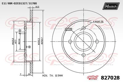 827028 MAXTECH Тормозной диск