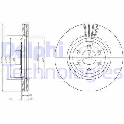 BG4176 DELPHI Тормозной диск