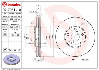 09793110 BREMBO Тормозной диск