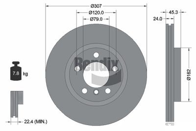 BDS1462HC BENDIX Braking Тормозной диск