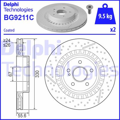 BG9211C DELPHI Тормозной диск