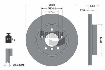 BDS1159HC BENDIX Braking Тормозной диск