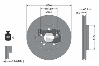 BDS1231HC BENDIX Braking Тормозной диск