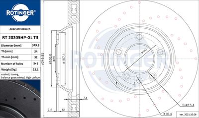 RT20205HPGLT3 ROTINGER Тормозной диск