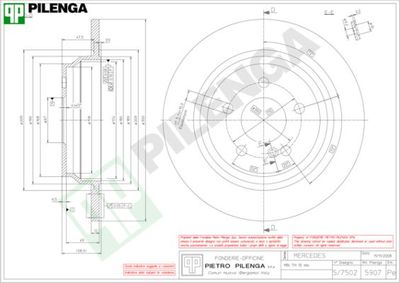 5907 PILENGA Тормозной диск