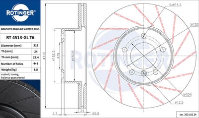 RT4513GLT6 ROTINGER Тормозной диск