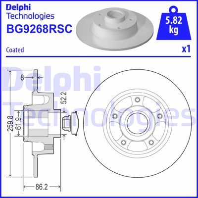 BG9268RSC DELPHI Тормозной диск