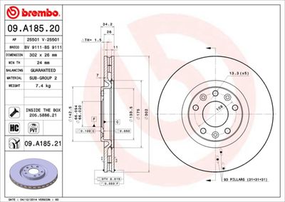 09A18520 BREMBO Тормозной диск