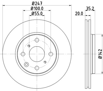 MDC1733 MINTEX Тормозной диск