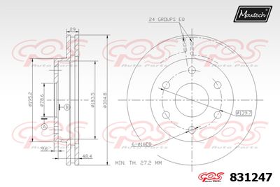 831247 MAXTECH Тормозной диск