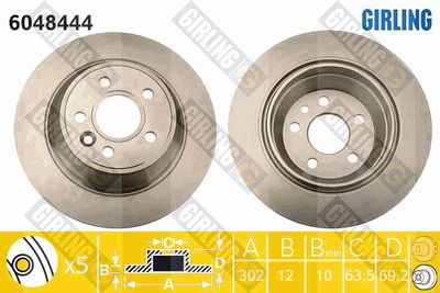 6048444 GIRLING Тормозной диск