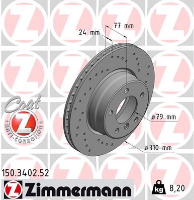 150340252 ZIMMERMANN Тормозной диск