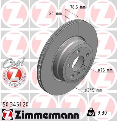 150345120 ZIMMERMANN Тормозной диск