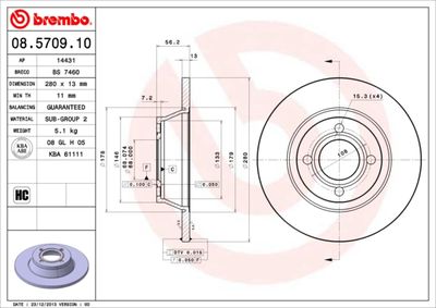 BS7460 BRECO Тормозной диск