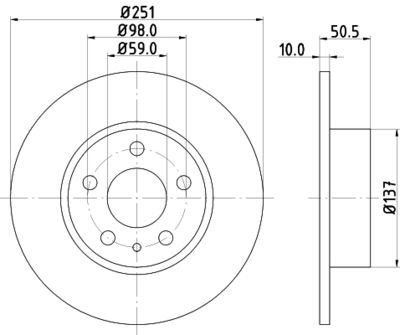 8DD355101971 HELLA PAGID Тормозной диск