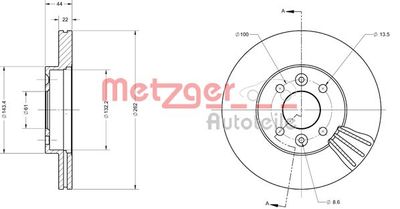 6110406 METZGER Тормозной диск