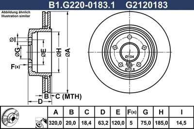 B1G22001831 GALFER Тормозной диск