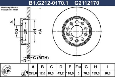B1G21201701 GALFER Тормозной диск