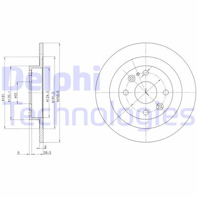 BG2805 DELPHI Тормозной диск