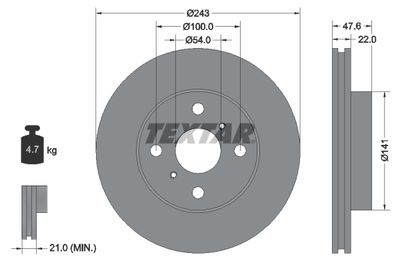 92049900 TEXTAR Тормозной диск