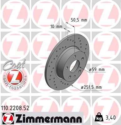 110220852 ZIMMERMANN Тормозной диск