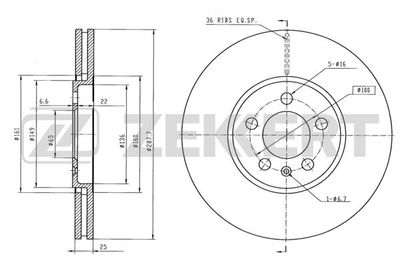 BS6178 ZEKKERT Тормозной диск