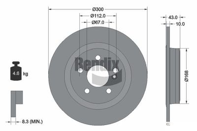 BDS1993 BENDIX Braking Тормозной диск