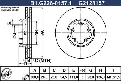 B1G22801571 GALFER Тормозной диск