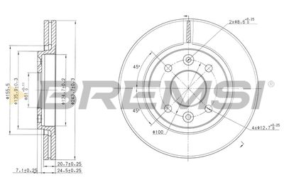 CD6186V BREMSI Тормозной диск