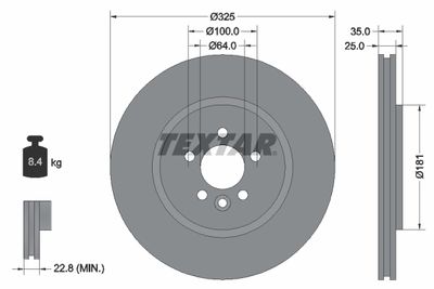 92170303 TEXTAR Тормозной диск
