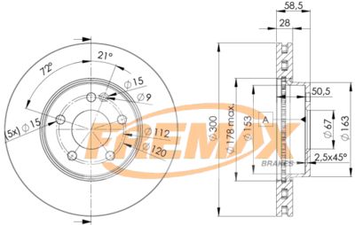 BD0415 FREMAX Тормозной диск