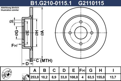 B1G21001151 GALFER Тормозной диск