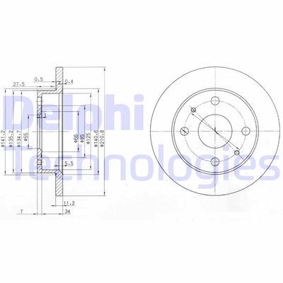 BG3561 DELPHI Тормозной диск