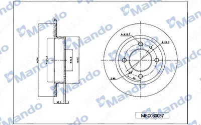 MBC030037 MANDO Тормозной диск