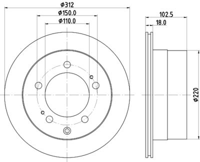 8DD355122401 HELLA PAGID Тормозной диск