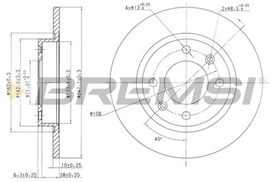 CD6238S BREMSI Тормозной диск