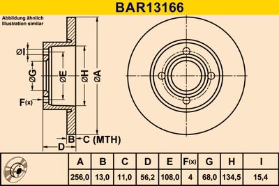 BAR13166 BARUM Тормозной диск