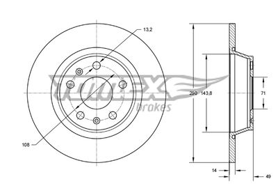 TX7348 TOMEX Brakes Тормозной диск