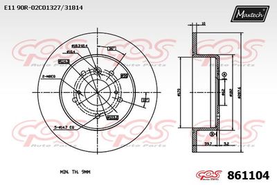 861104 MAXTECH Тормозной диск