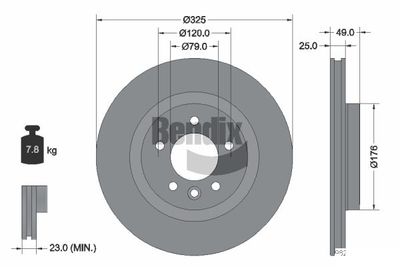 BDS1602 BENDIX Braking Тормозной диск