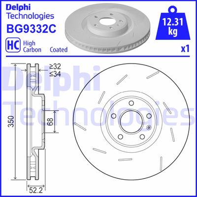 BG9332C DELPHI Тормозной диск