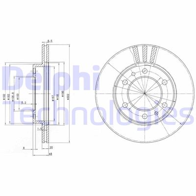 BG2591 DELPHI Тормозной диск