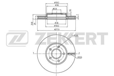 BS5394 ZEKKERT Тормозной диск