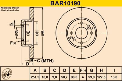 BAR10190 BARUM Тормозной диск