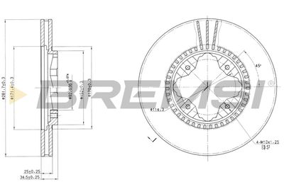 CD6494V BREMSI Тормозной диск