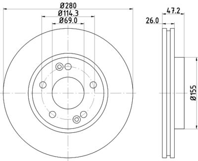 8DD355118151 HELLA PAGID Тормозной диск