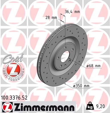 100337652 ZIMMERMANN Тормозной диск