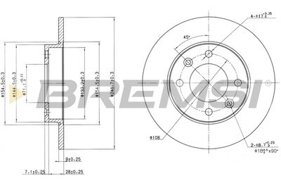 CD7178S BREMSI Тормозной диск